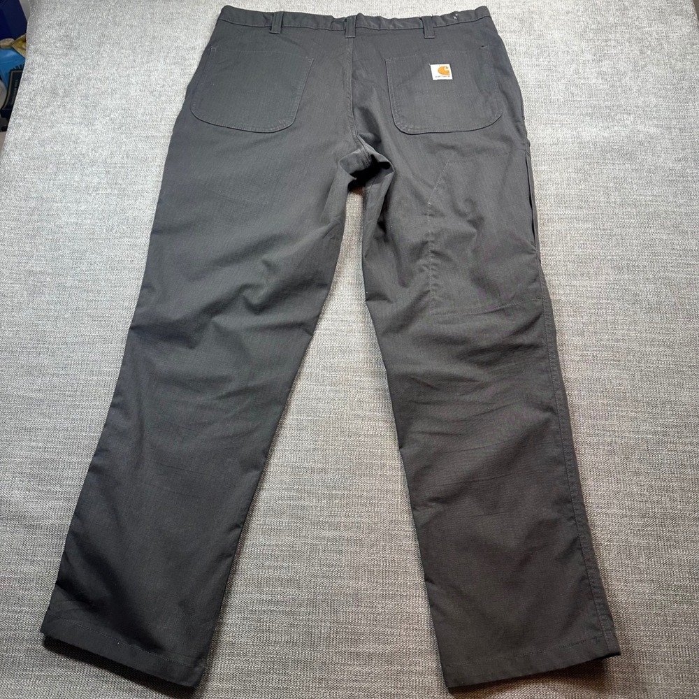 Carhartt Work Pants Mens 34/30 Gray Ripstop Utility Straight Leg - Picture 2 of 10
